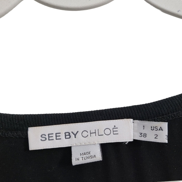 See By Chloe Sequin Mini Dress 2 Black‎ Short Sleeve Eras Tour Taylor Swift - Picture 2 of 12